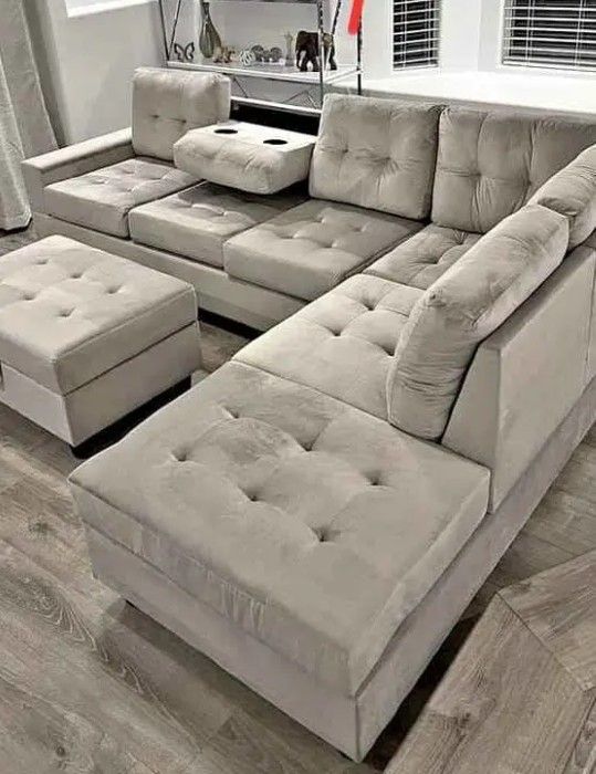 High-quality sectional sofa with ottoman
