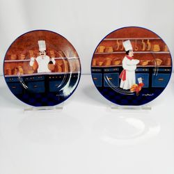 WILLIAMS-SONOMA GUY BUFFET LES CHEFS SALAD PLATES SET OF 2.