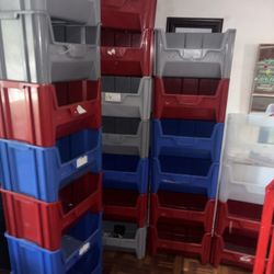 Stackable Totes Bins Containers Storage Shelves