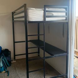 Bunk Bed With Desk Underneath + Mattress