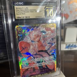Monkey D. Luffy One Piece (2024) Japanese Premium Booster: Best - OP Secret Rare CERTIFIED GUARANTY COMPANY 119, 110 PRISTINE 10