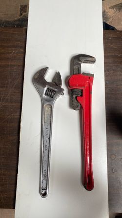 18” pipe wrench and  16” cressant wrench
