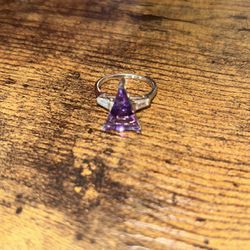 925 Silver Amethyst And Zirconia Ring  $50 Obo