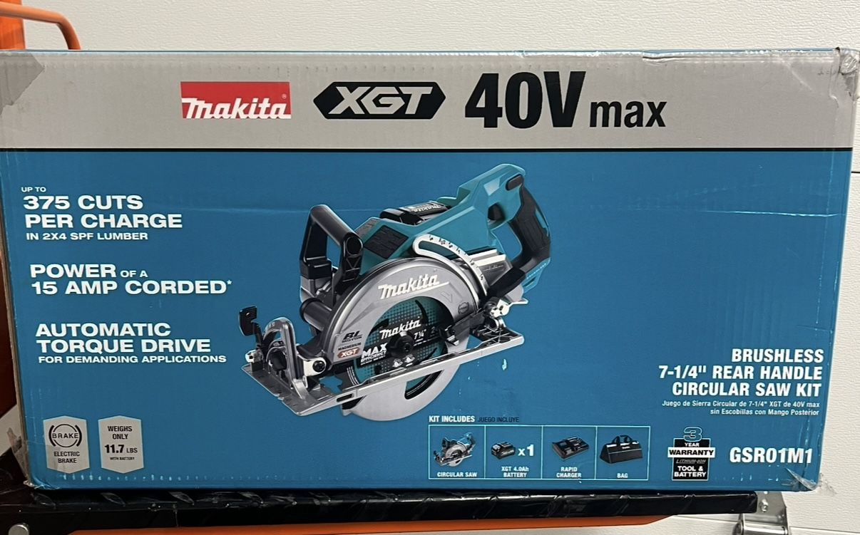 Makita 40V Max XGT Brushless Cordless Rear Handle 7-1/4 in. Circular Saw Kit (4.0 Ah) $469+ tax at Home Depot