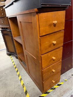 Solid wood dresser drawer with storage shelves