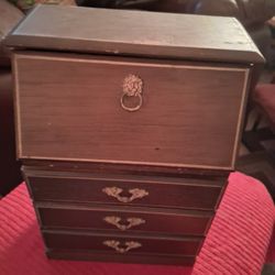 VINTAGE WOODEN JEWELRY BOX, MADE IN JAPAN 