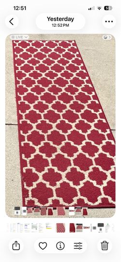 Red and white non skid runner.
