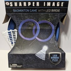 Sharper Image Badminton Game Set with LED Birdie for Night Play New in Box

