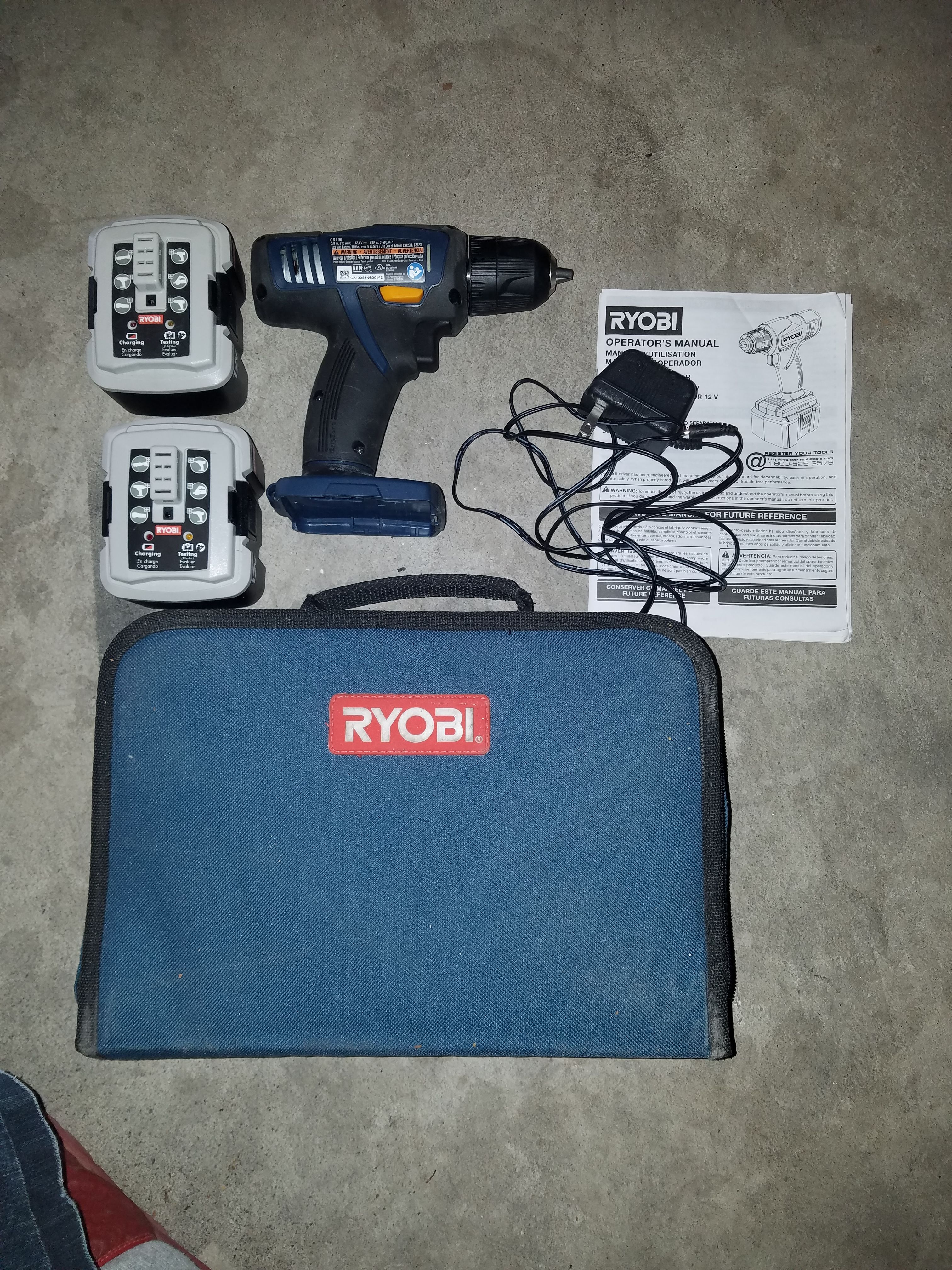 (Excellent Condition!!!) Ryobi CD100 12V NiCd 3/8" Cordless Drill/Driver