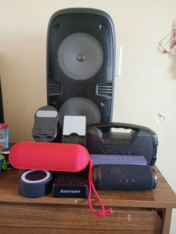 Lot of Portable Bluetooth Speakers