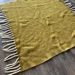 West Elm Wool-Blend Throw Blanket – Mustard Yellow, 50 x 70 in