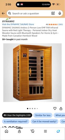SAUNA 2-Person Infrared with Red Light Therapy