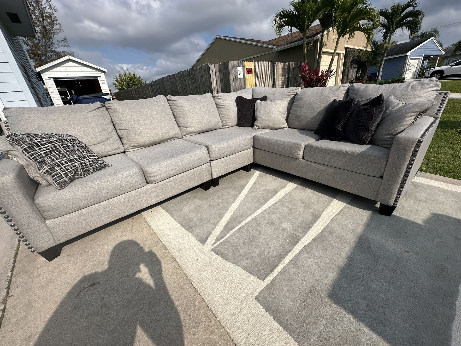 Light Grey Sectional Sofa Free Delivery 