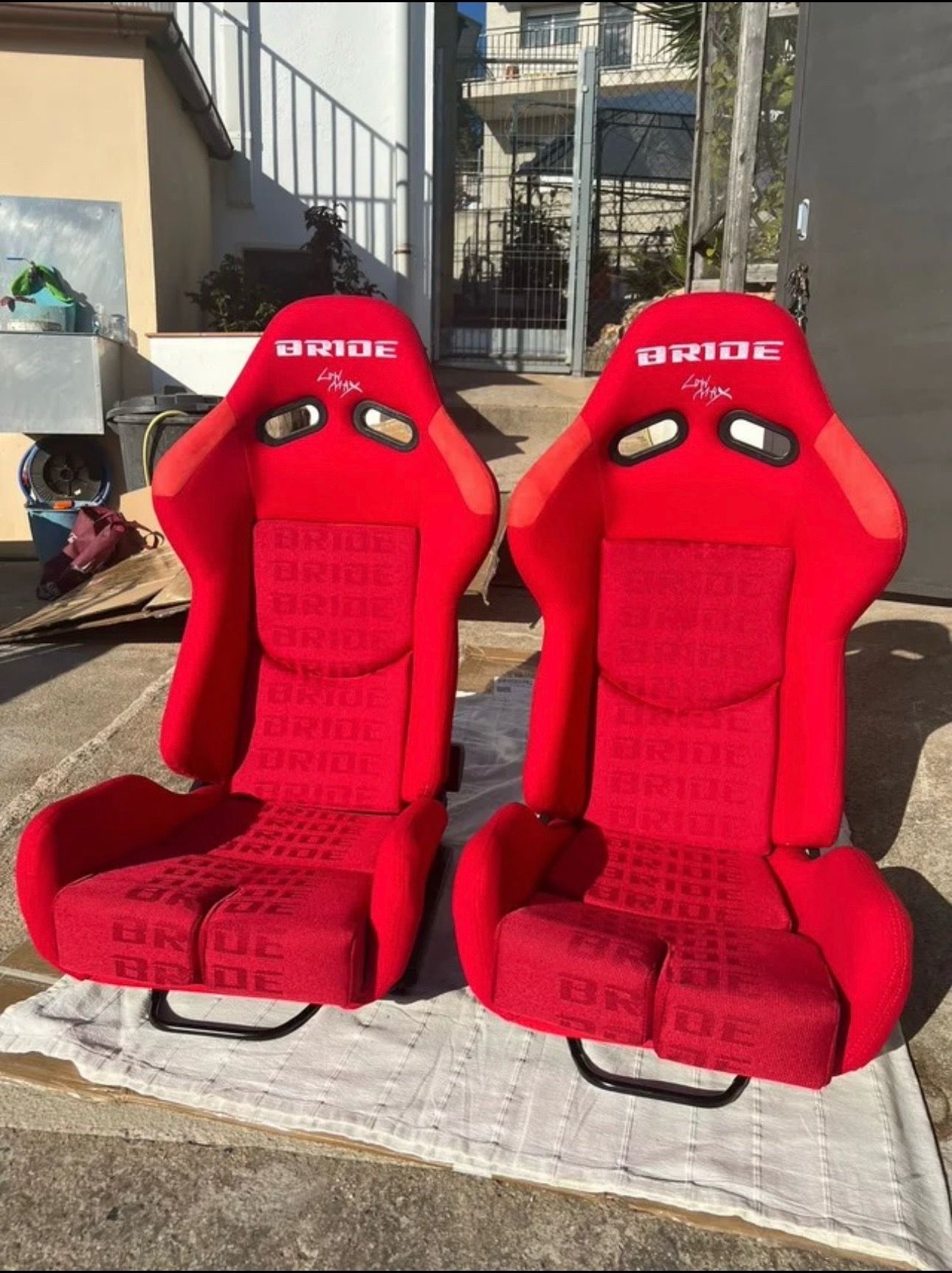 Red Cloth Gradient Bride Cushion Lomax Universal Racing Bucket Seat Honda Toyota BMW Mazda