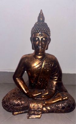 Large Seated Buddha Statue Bronze Finish