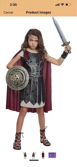 Girls Roman Gladiator Halloween Costume