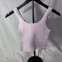 Hollister Ruffled Smocked Lavender Tank 