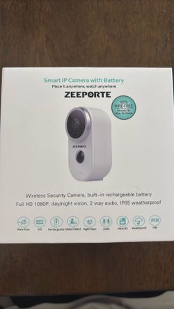ZEEPORTE Wireless Security Camera – 1080P HD, Rechargeable Battery, Night Vision