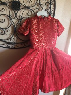 Chinese red dress size 10 - 12 girls