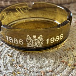 Vintage The Monteleone Hotel New Orleans Amber Glass Ashtray