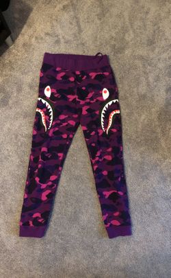 Purple Bape Camo Sideshark Sweatpants