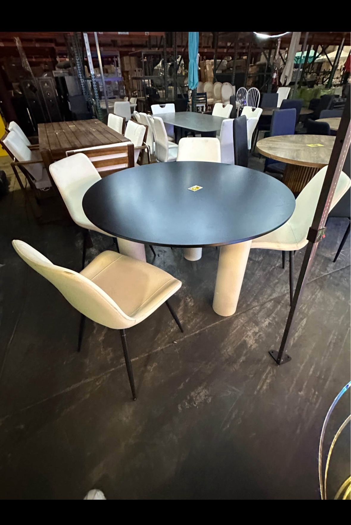 46” Wooden Round Dining Table and. 4 Chairs