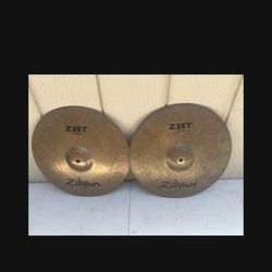 Zildjian ZBT 14" Hi-Hat Cymbals Top Set Of 2 Pair 36 Cm Made In USA Turkish VTG 