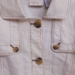Chicos White Linen Jacket