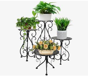 4-Pack Metal Plant Stand for Indoor Outdoor