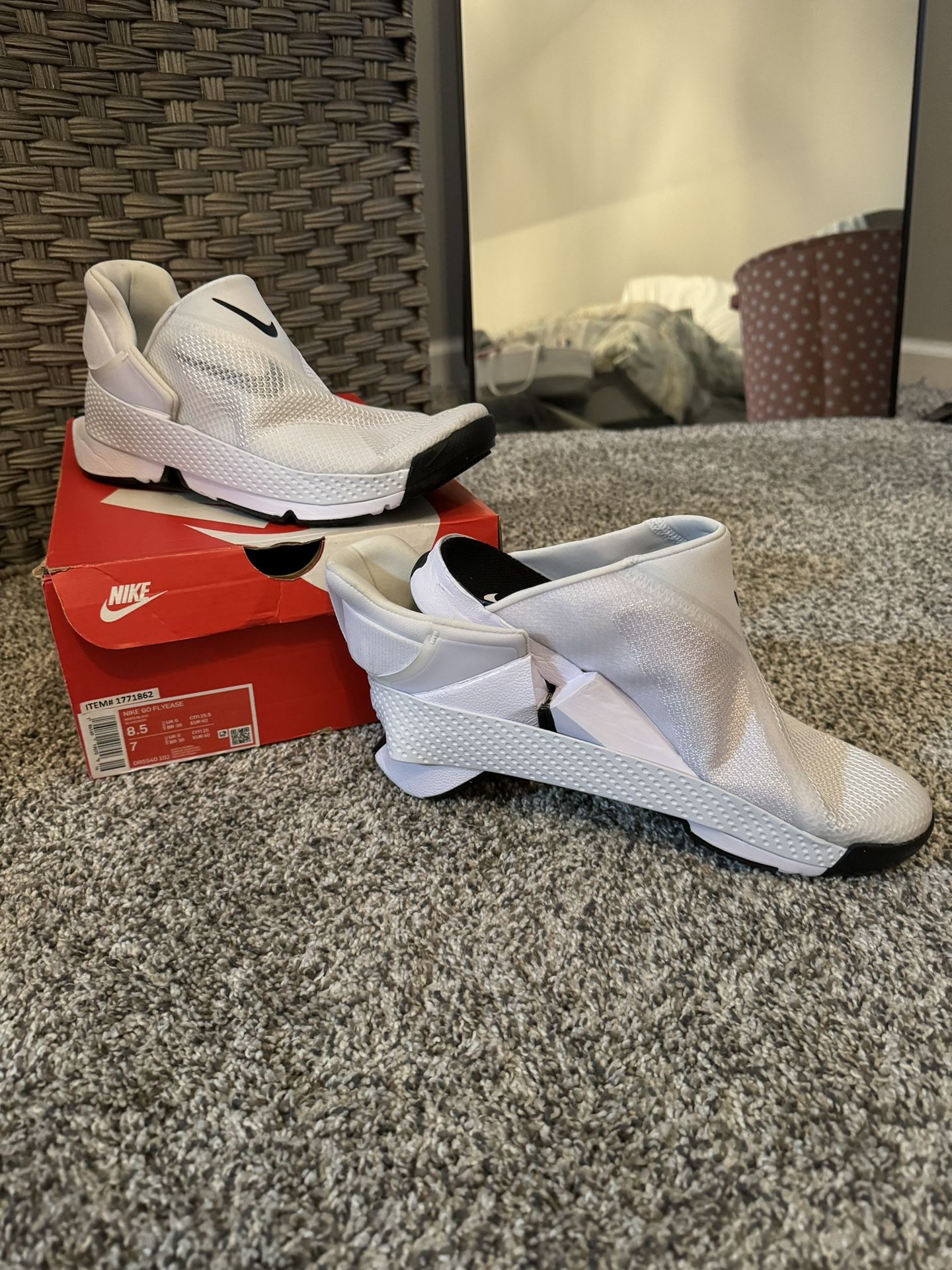 White Nike FlyEase