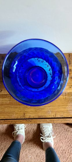Indiana Glass Illusion Cobart Blue Vase Thumbnail