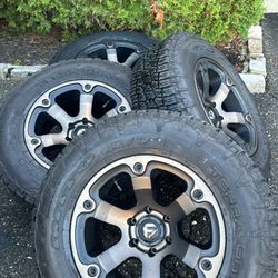 6x139.7 (6x5.5) bolt pattern Fuel beast wheel with nitto terra grappler g2 18x9 -12mm offset