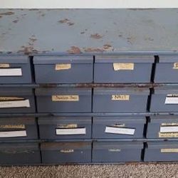 Steel 24 Drawer Bin (4 Drawers Missing)