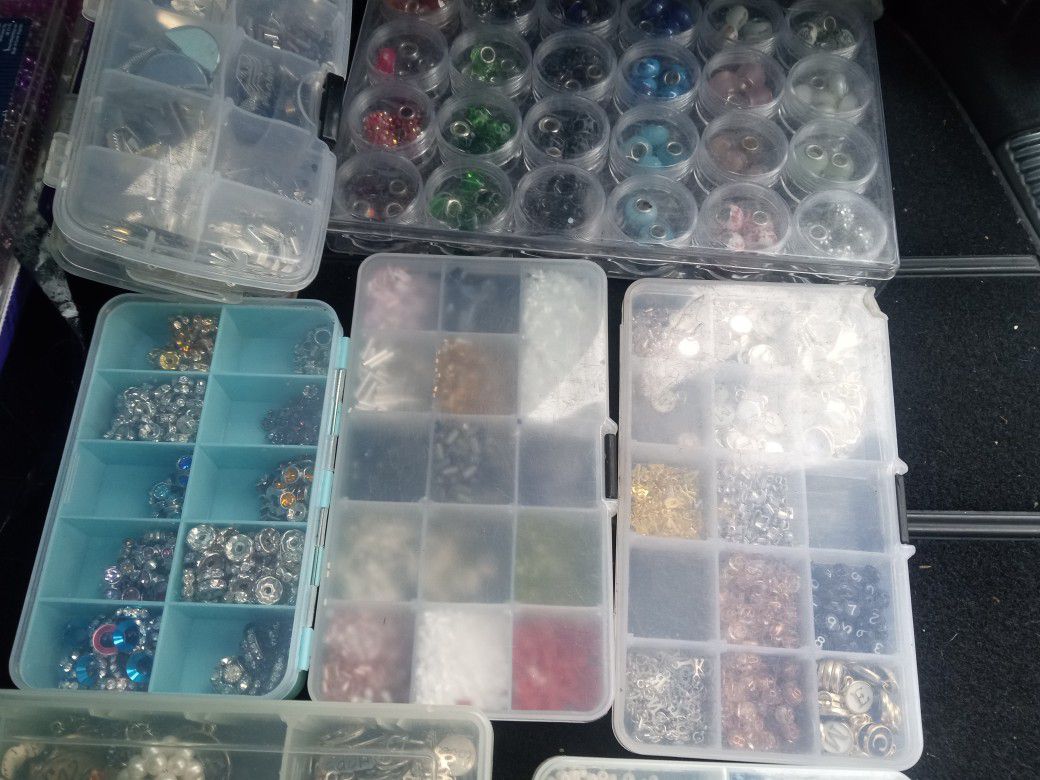 Huge Crafts Lot Glass Beads,Charms and More