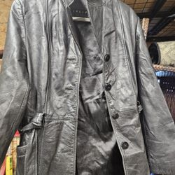 WINLIT Black Leather Jacket - Size M