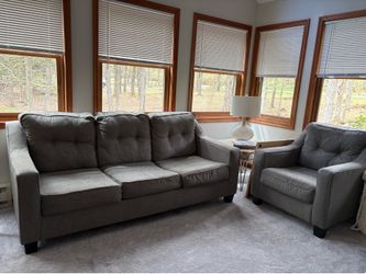 Sofa and chair, grey