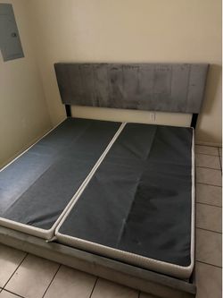 King velvet bed frame with box spring
