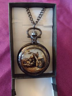 Vintage Harley Motorcycle Small Pocket Watch