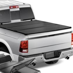 DNA Motoring TTC-HARD-018 Truck Bed Top Hard Solid Tri-Fold Tonneau Cover Compatible With 09-18 Ram 5.7Ft Fleetside Short Bed