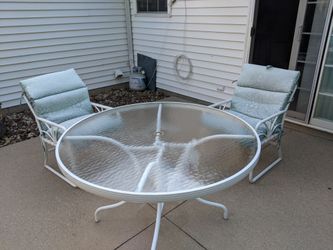 Patio, Table, 4Chairs/Cushions, Umb/Cover, Stand