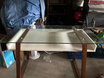 Desk with glass top