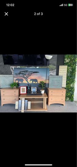 Matching Wood Dresser Set of Two
