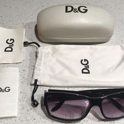 D & G Sunglasses With Leather Hard Case And Pouch Bag