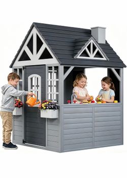 Kids Outdoor Wooden Playhouse