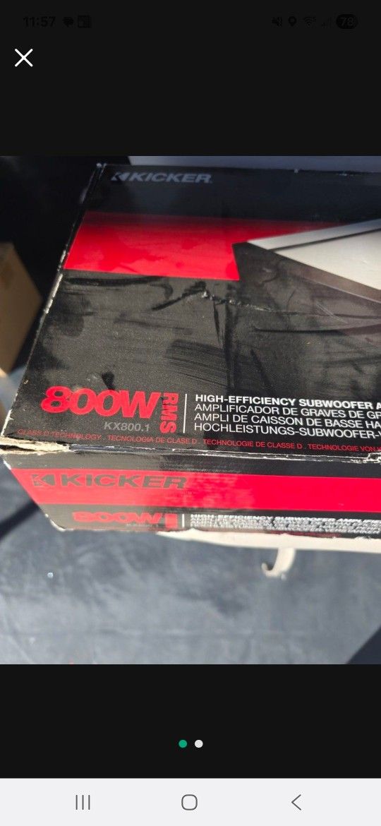 Kicker Amplifier Amp Kx 800.1 (Pioneer Kenwood Alpine Sony Skar Jl Fi Re Audio Mtx Crunch Punch Bass Car Stereo Box Subwoofer Hifonics Taramps Clarion