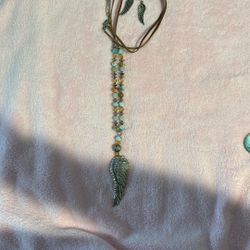 Angel Wing Necklace And Earrings 