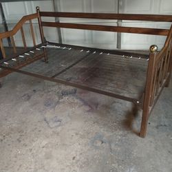 Twin Bed Frame. Metal And Wood 