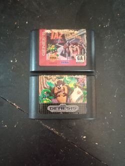 Sega Genesis Cartridges Tazmania and Taz In Escape From Mars 