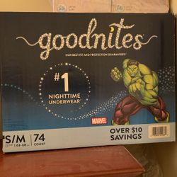 Goodnites,  children's night time underwear, s/m