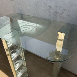 Etched glass top table-$200
